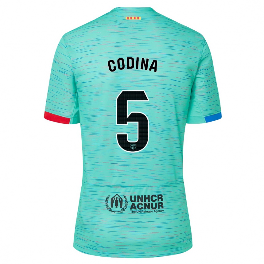 Vaikiškas Laia Codina #5 Šviesus Aqua Trečias Marškinėliai 2023/24 T-Shirt