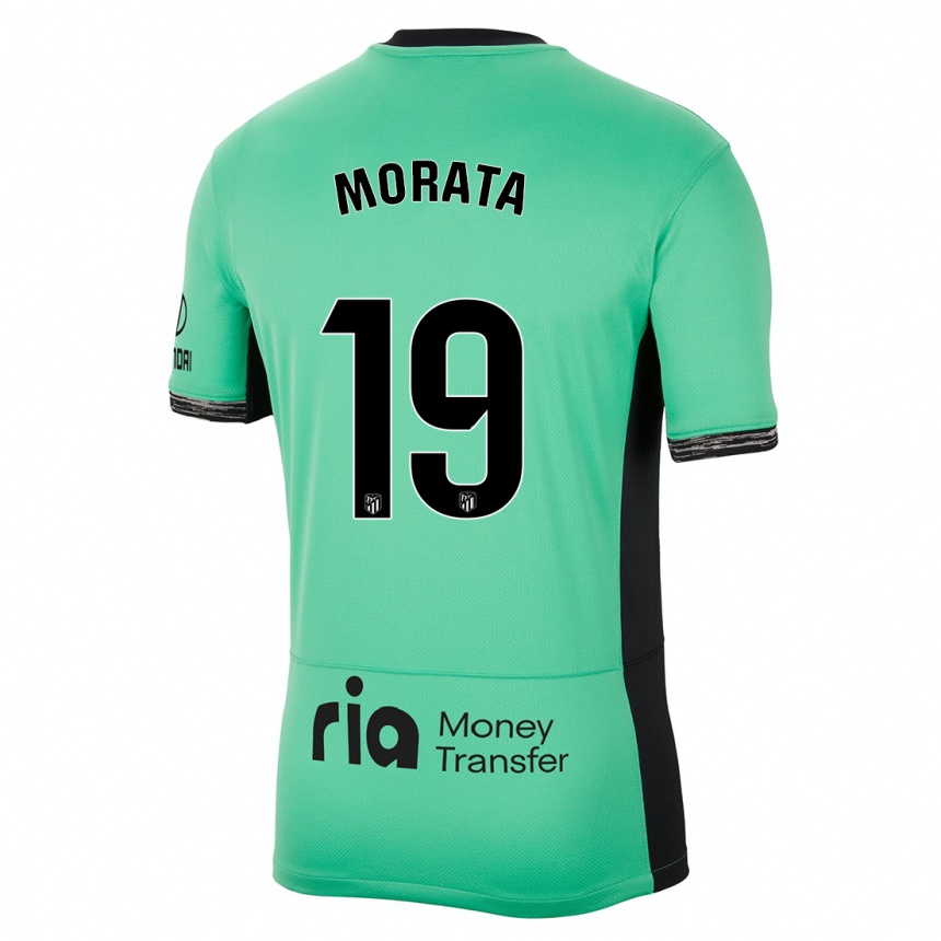 Vaikiškas Alvaro Morata #19 Pavasario Žalia Trečias Marškinėliai 2023/24 T-Shirt