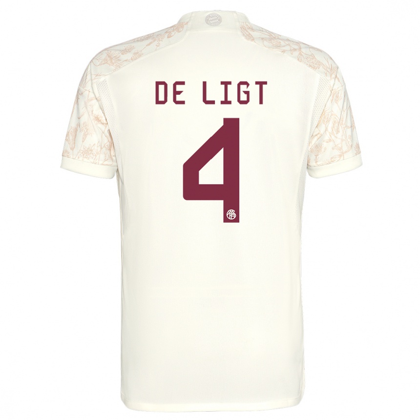 Vaikiškas Matthijs De Ligt #4 Nespalvotas Trečias Marškinėliai 2023/24 T-Shirt