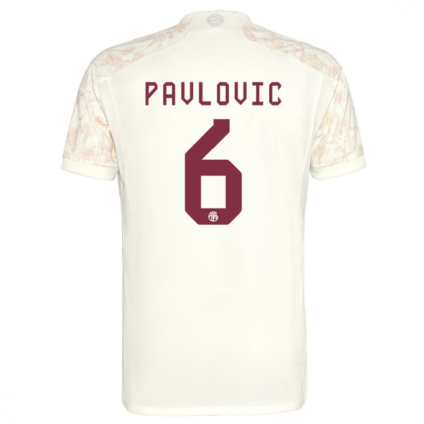 Vaikiškas Aleksandar Pavlovic #6 Nespalvotas Trečias Marškinėliai 2023/24 T-Shirt