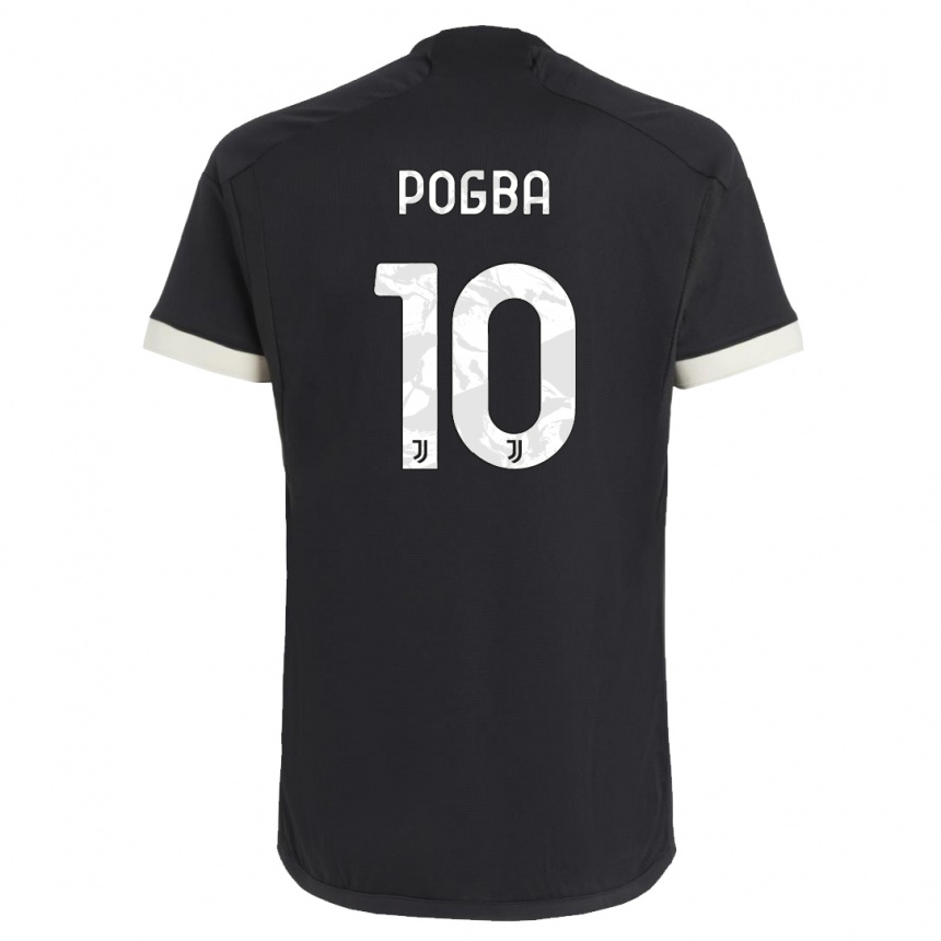 Vaikiškas Paul Pogba #10 Juoda Trečias Marškinėliai 2023/24 T-Shirt