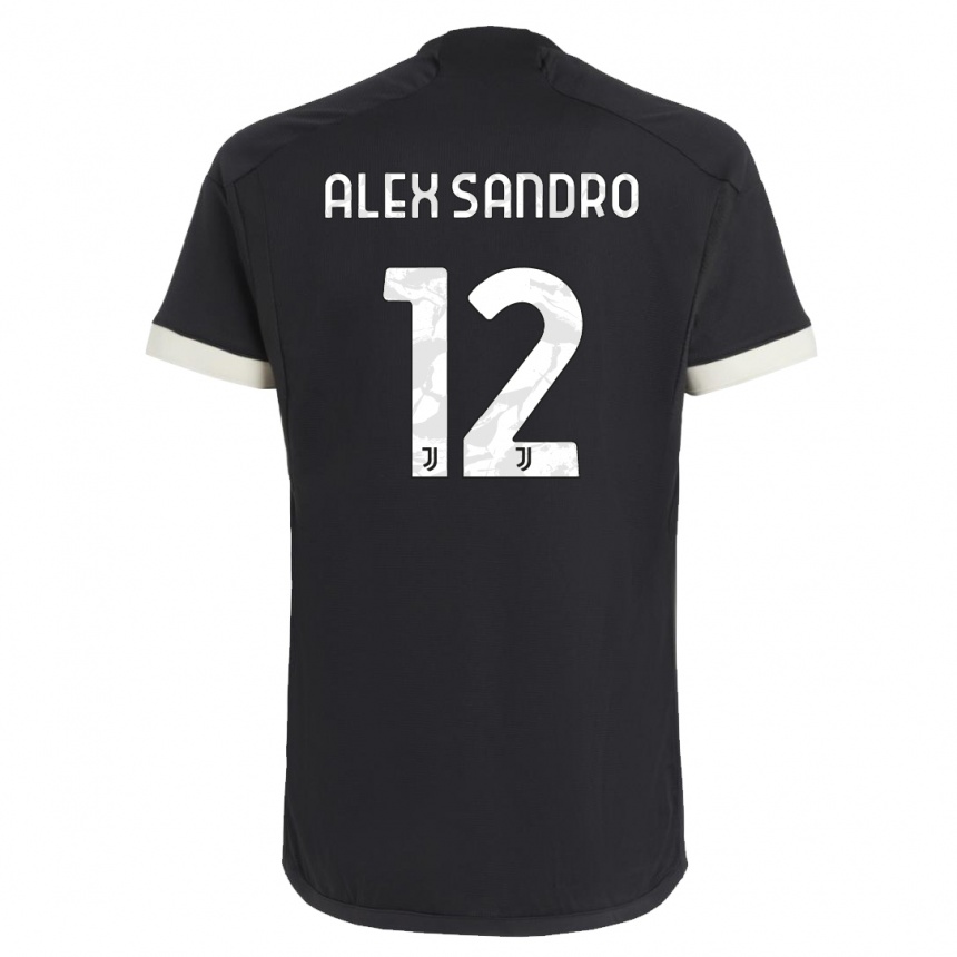 Vaikiškas Alex Sandro #12 Juoda Trečias Marškinėliai 2023/24 T-Shirt