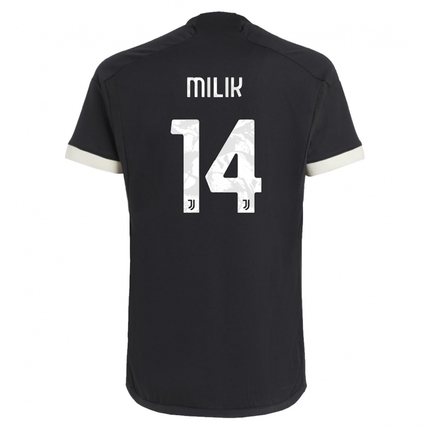 Vaikiškas Arkadiusz Milik #14 Juoda Trečias Marškinėliai 2023/24 T-Shirt