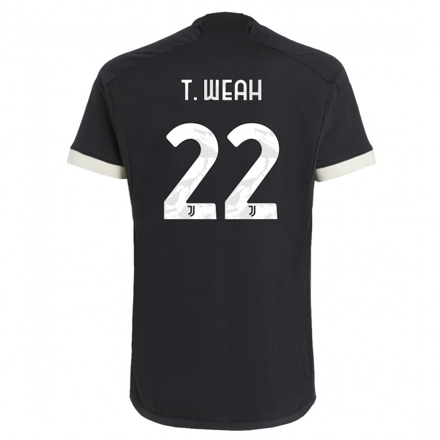 Vaikiškas Timothy Weah #22 Juoda Trečias Marškinėliai 2023/24 T-Shirt