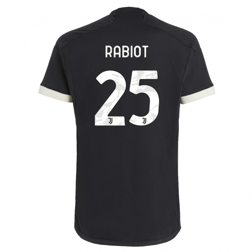 Vaikiškas Adrien Rabiot #25 Juoda Trečias Marškinėliai 2023/24 T-Shirt