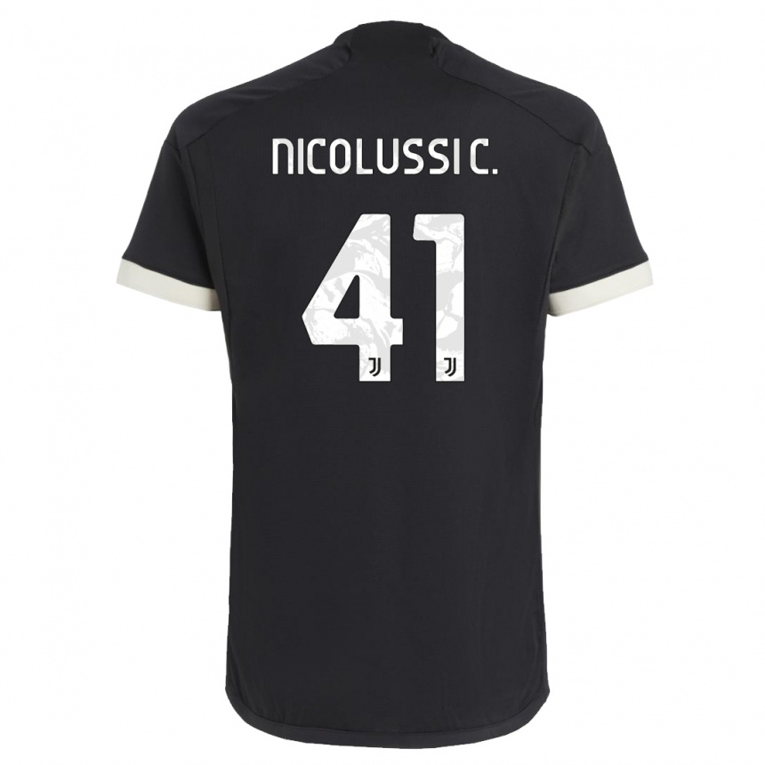 Vaikiškas Hans Nicolussi Caviglia #41 Juoda Trečias Marškinėliai 2023/24 T-Shirt