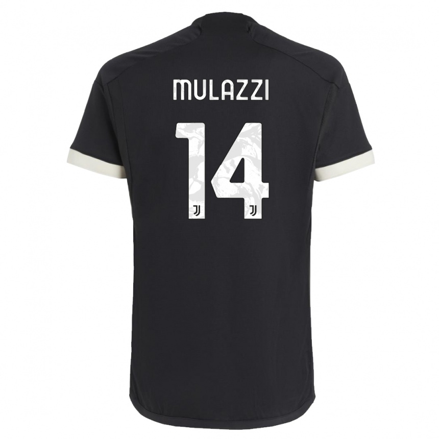 Vaikiškas Gabriele Mulazzi #14 Juoda Trečias Marškinėliai 2023/24 T-Shirt