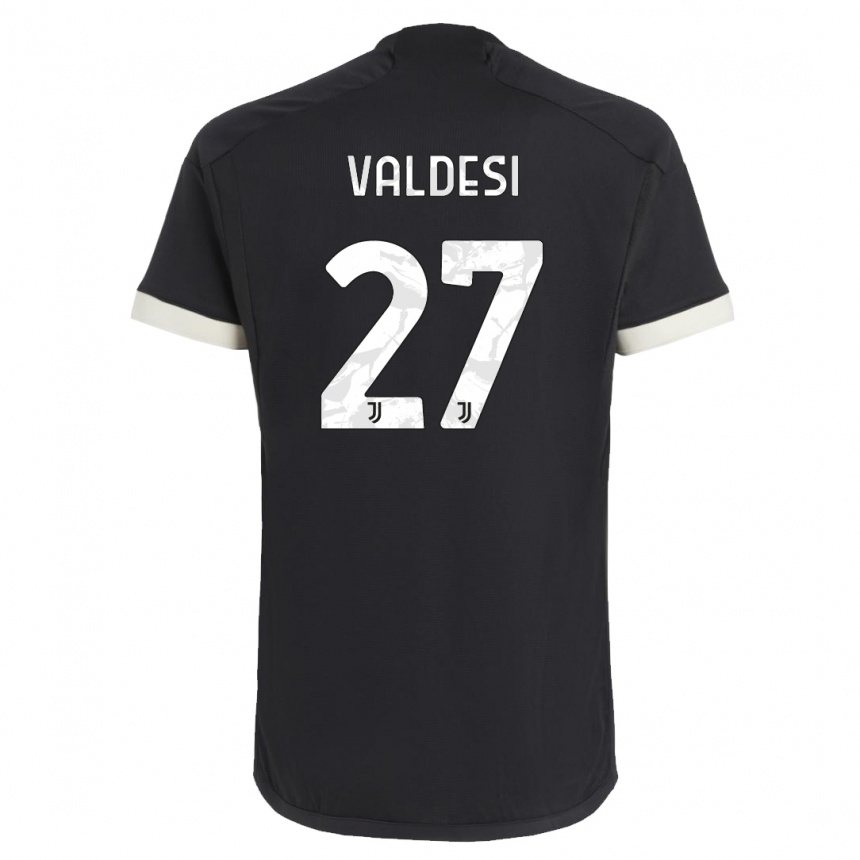 Vaikiškas Andrea Valdesi #27 Juoda Trečias Marškinėliai 2023/24 T-Shirt