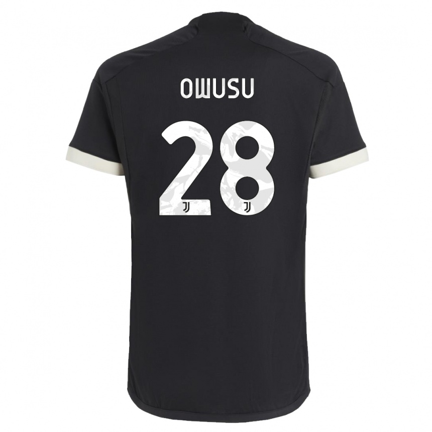 Vaikiškas Augusto Owusu #28 Juoda Trečias Marškinėliai 2023/24 T-Shirt