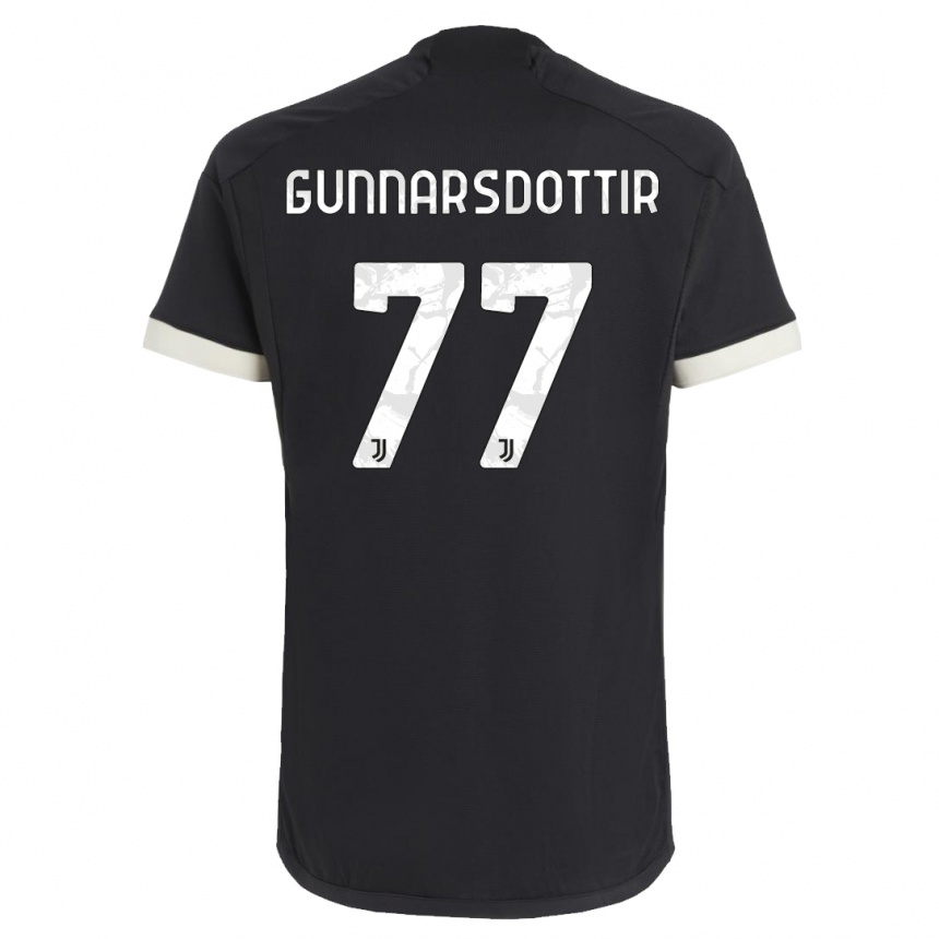 Vaikiškas Sara Bjork Gunnarsdottir #77 Juoda Trečias Marškinėliai 2023/24 T-Shirt