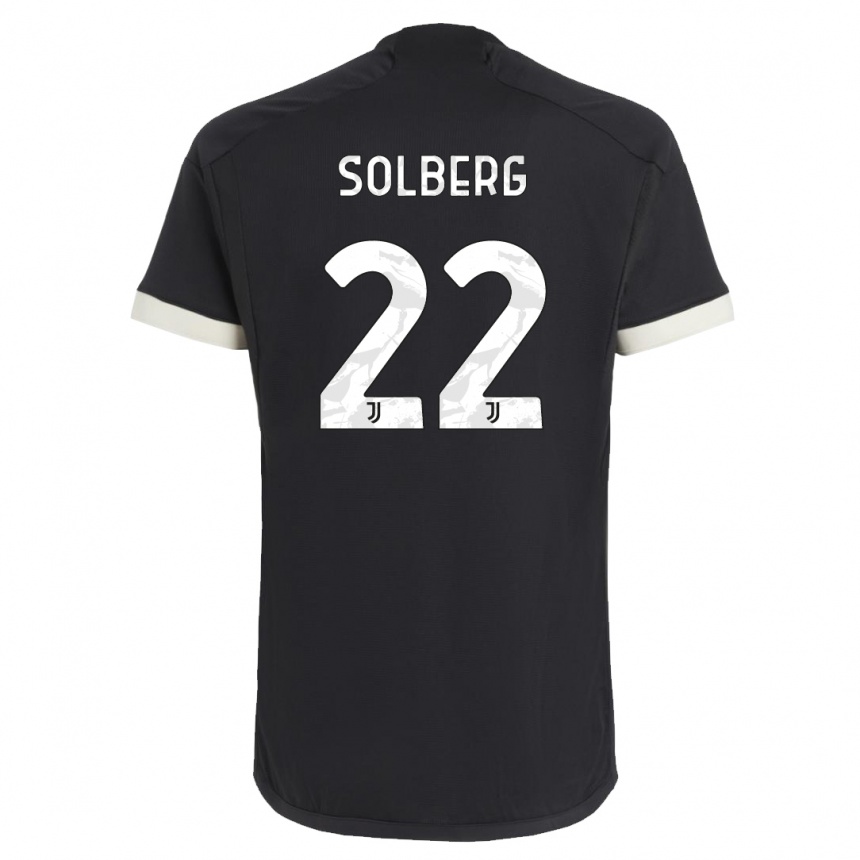 Vaikiškas Elias Solberg #22 Juoda Trečias Marškinėliai 2023/24 T-Shirt