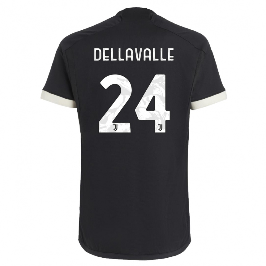 Vaikiškas Lorenzo Dellavalle #24 Juoda Trečias Marškinėliai 2023/24 T-Shirt