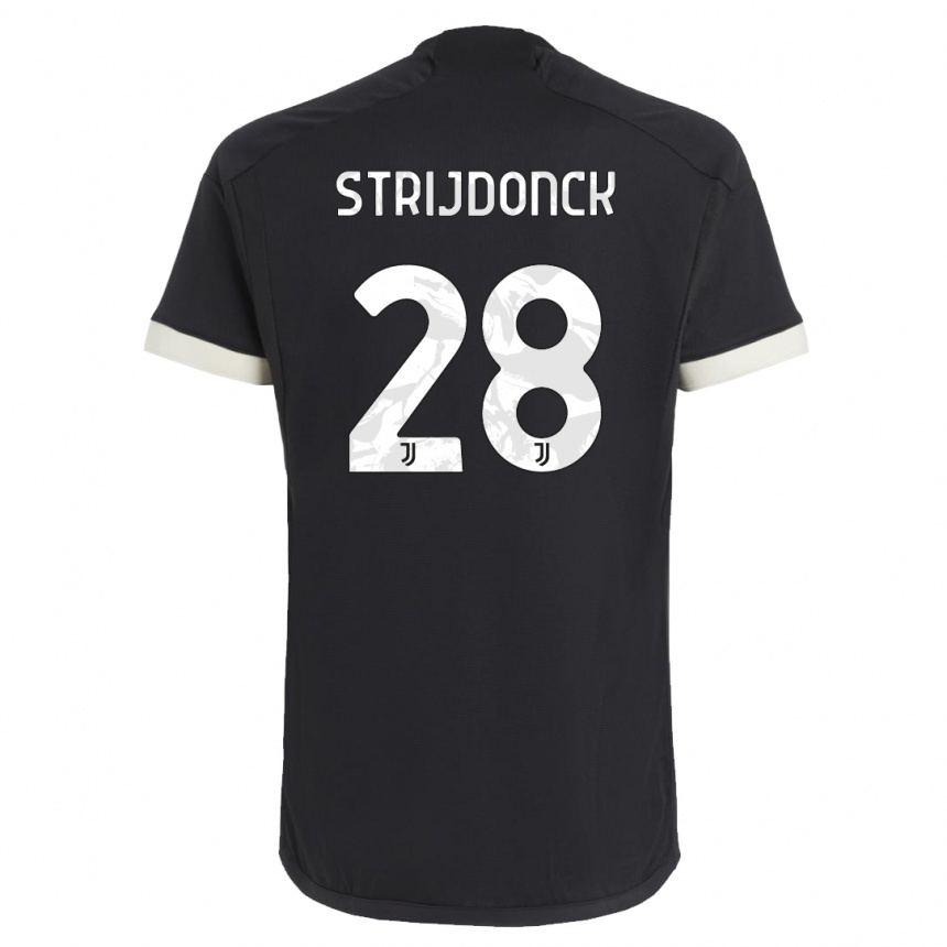 Vaikiškas Bayron Strijdonck #28 Juoda Trečias Marškinėliai 2023/24 T-Shirt