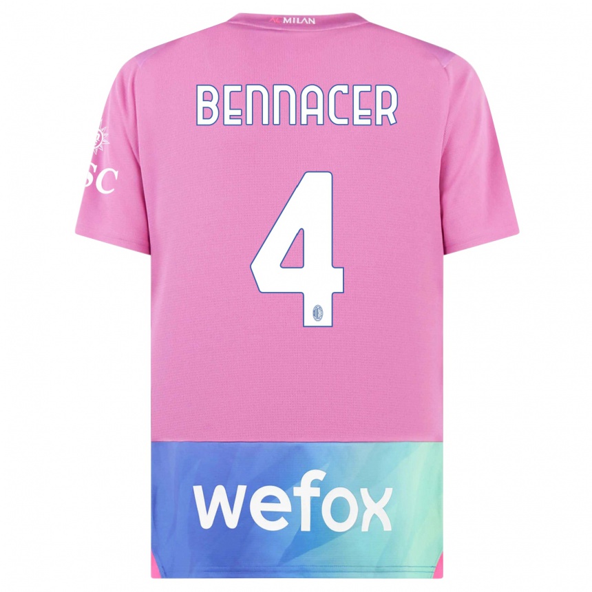 Vaikiškas Ismael Bennacer #4 Rožinė Violetinė Trečias Marškinėliai 2023/24 T-Shirt