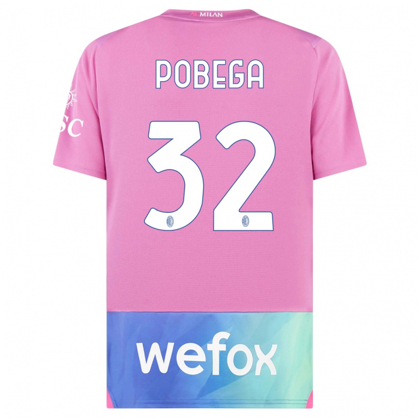 Vaikiškas Tommaso Pobega #32 Rožinė Violetinė Trečias Marškinėliai 2023/24 T-Shirt