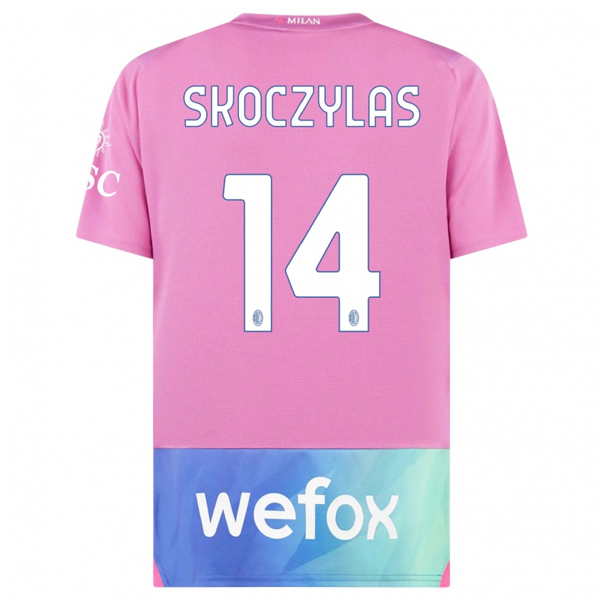 Vaikiškas Mateusz Skoczylas #14 Rožinė Violetinė Trečias Marškinėliai 2023/24 T-Shirt