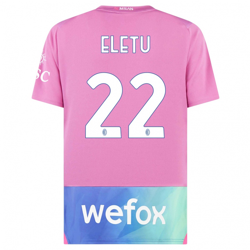 Vaikiškas Victor Eletu #22 Rožinė Violetinė Trečias Marškinėliai 2023/24 T-Shirt