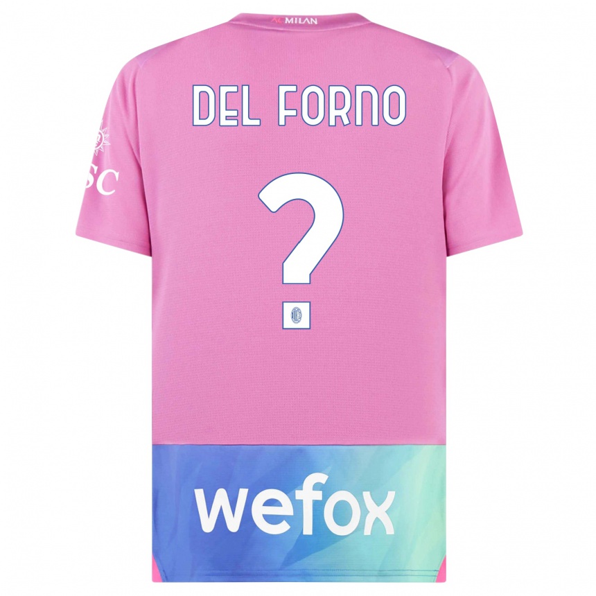 Vaikiškas Luca Del Forno #0 Rožinė Violetinė Trečias Marškinėliai 2023/24 T-Shirt