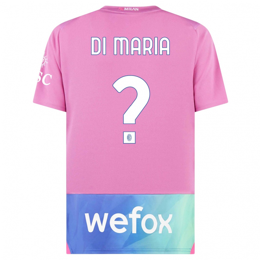 Vaikiškas Alessandro Di Maria #0 Rožinė Violetinė Trečias Marškinėliai 2023/24 T-Shirt