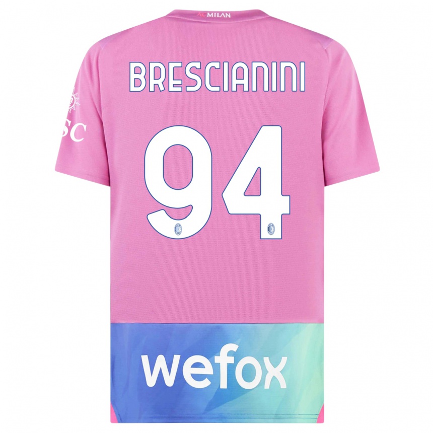 Vaikiškas Marco Brescianini #94 Rožinė Violetinė Trečias Marškinėliai 2023/24 T-Shirt