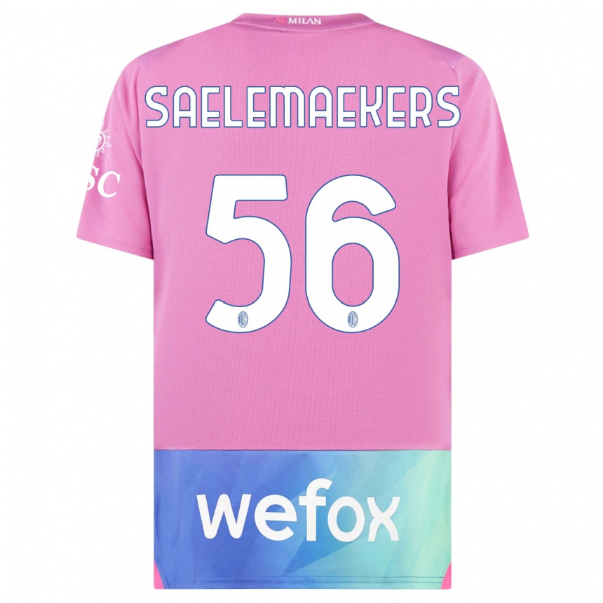 Vaikiškas Alexis Saelemaekers #56 Rožinė Violetinė Trečias Marškinėliai 2023/24 T-Shirt