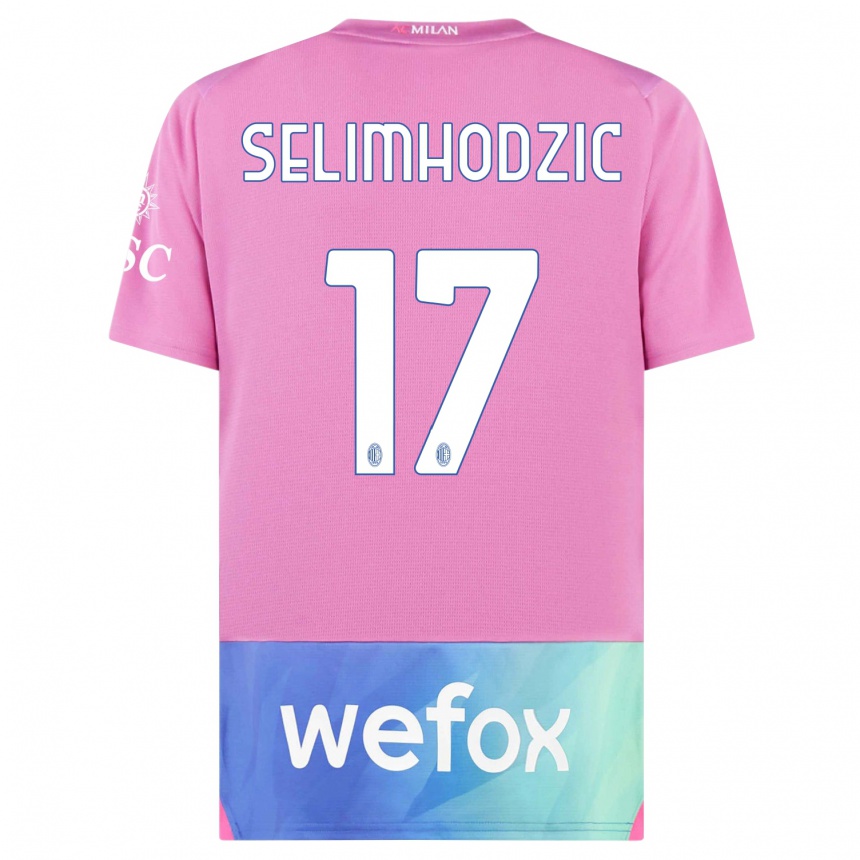 Vaikiškas Noa Selimhodzic #17 Rožinė Violetinė Trečias Marškinėliai 2023/24 T-Shirt