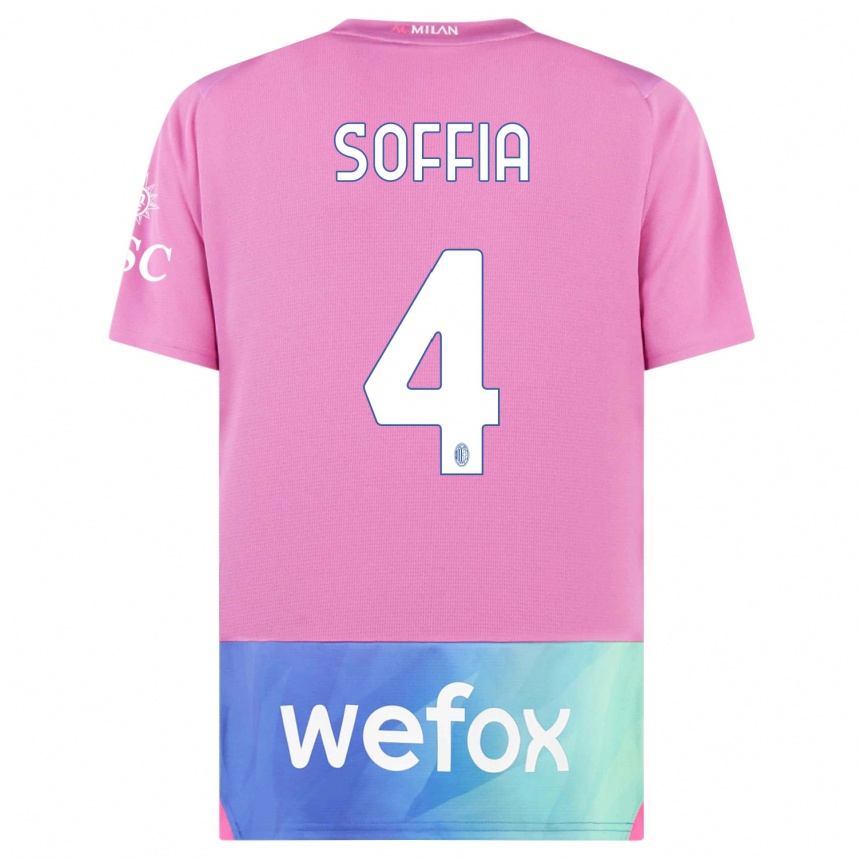 Vaikiškas Angelica Soffia #4 Rožinė Violetinė Trečias Marškinėliai 2023/24 T-Shirt