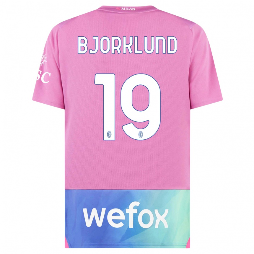 Vaikiškas Lukas Bjorklund #19 Rožinė Violetinė Trečias Marškinėliai 2023/24 T-Shirt