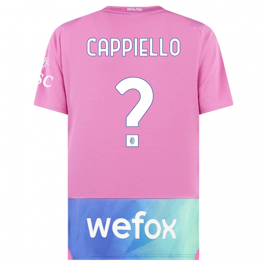 Vaikiškas Flavio Cappiello #0 Rožinė Violetinė Trečias Marškinėliai 2023/24 T-Shirt