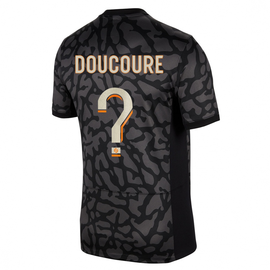 Vaikiškas Sekou Doucoure #0 Juoda Trečias Marškinėliai 2023/24 T-Shirt