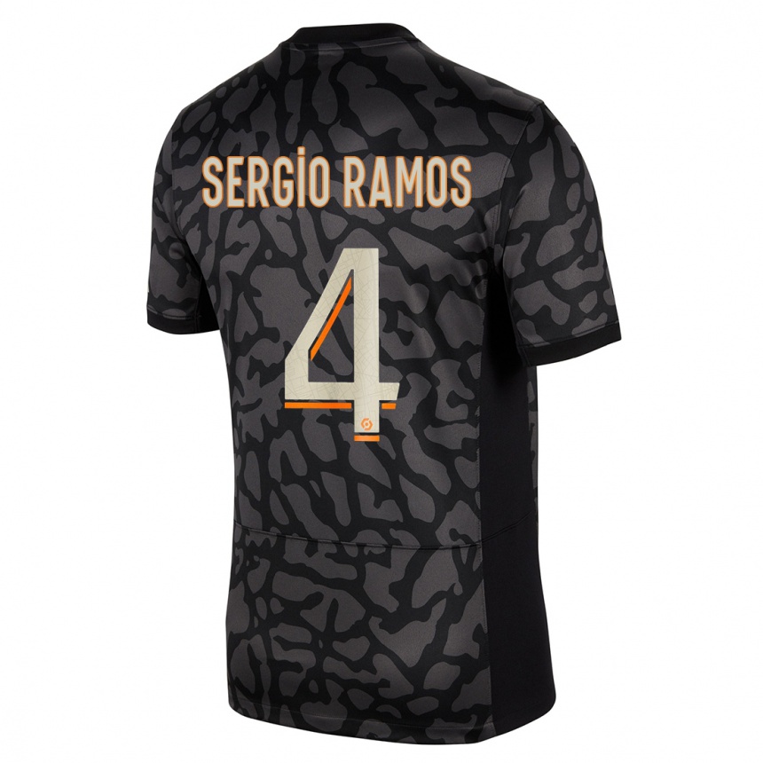 Vaikiškas Sergio Ramos #4 Juoda Trečias Marškinėliai 2023/24 T-Shirt