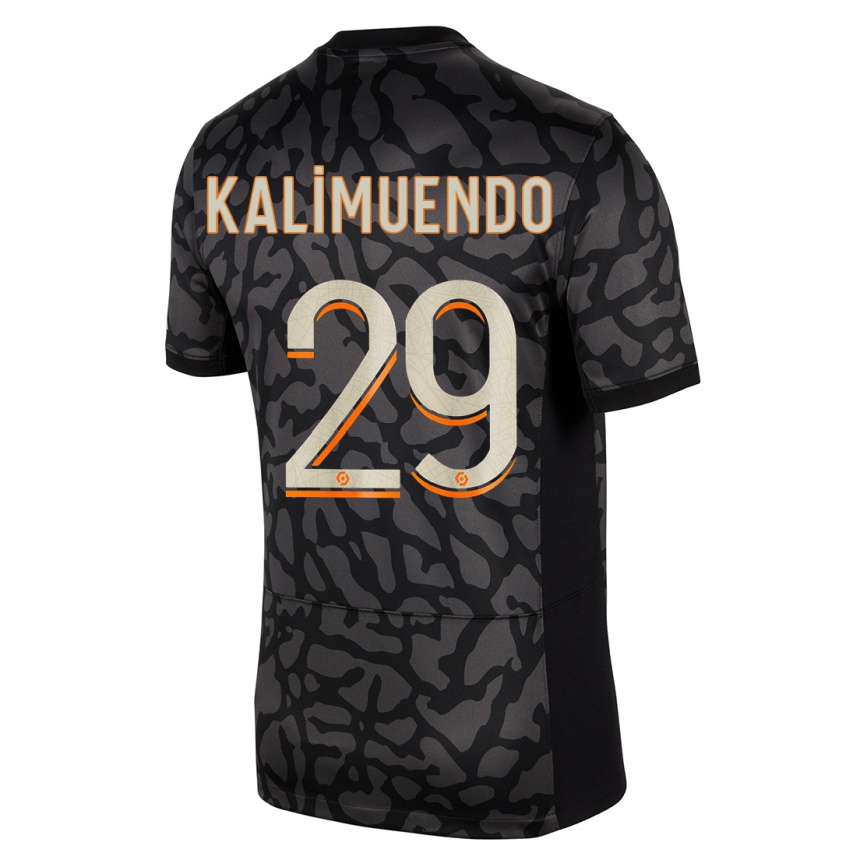 Vaikiškas Arnaud Kalimuendo #29 Juoda Trečias Marškinėliai 2023/24 T-Shirt