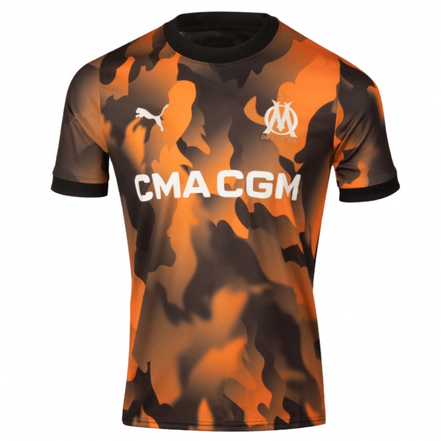 Vaikiškas Franco Tongya #0 Juoda Oranžinė Trečias Marškinėliai 2023/24 T-Shirt