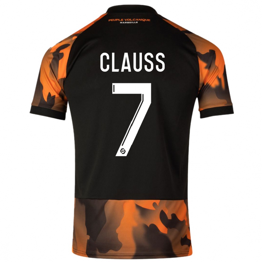 Vaikiškas Jonathan Clauss #7 Juoda Oranžinė Trečias Marškinėliai 2023/24 T-Shirt