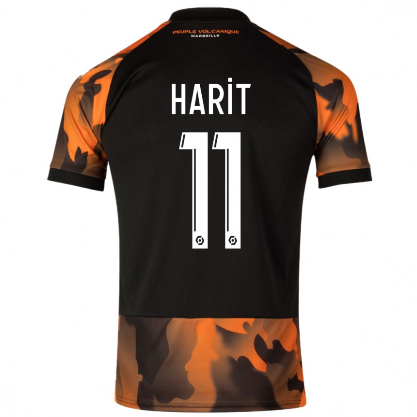 Vaikiškas Amine Harit #11 Juoda Oranžinė Trečias Marškinėliai 2023/24 T-Shirt