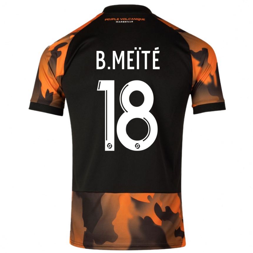 Vaikiškas Bamo Meïté #18 Juoda Oranžinė Trečias Marškinėliai 2023/24 T-Shirt