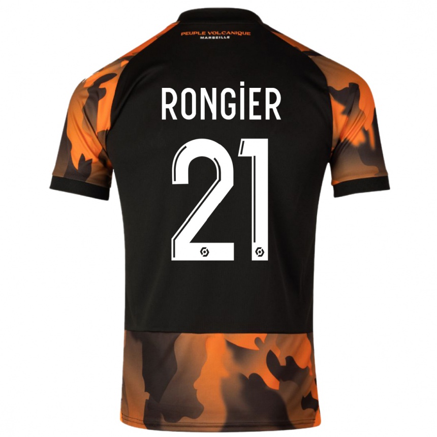 Vaikiškas Valentin Rongier #21 Juoda Oranžinė Trečias Marškinėliai 2023/24 T-Shirt