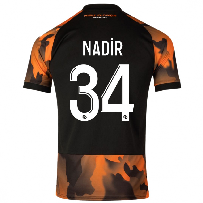 Vaikiškas Bilal Nadir #34 Juoda Oranžinė Trečias Marškinėliai 2023/24 T-Shirt