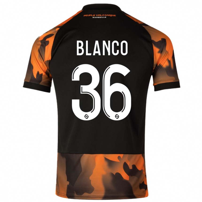 Vaikiškas Ruben Blanco #36 Juoda Oranžinė Trečias Marškinėliai 2023/24 T-Shirt