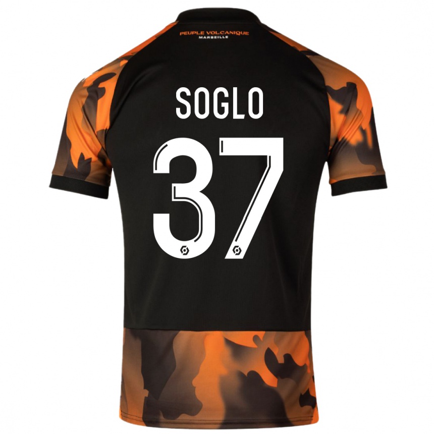 Vaikiškas Emran Soglo #37 Juoda Oranžinė Trečias Marškinėliai 2023/24 T-Shirt