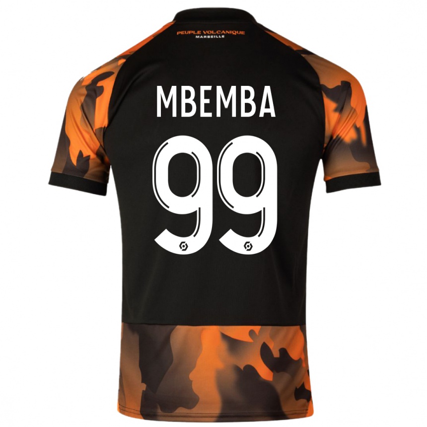 Vaikiškas Chancel Mbemba #99 Juoda Oranžinė Trečias Marškinėliai 2023/24 T-Shirt