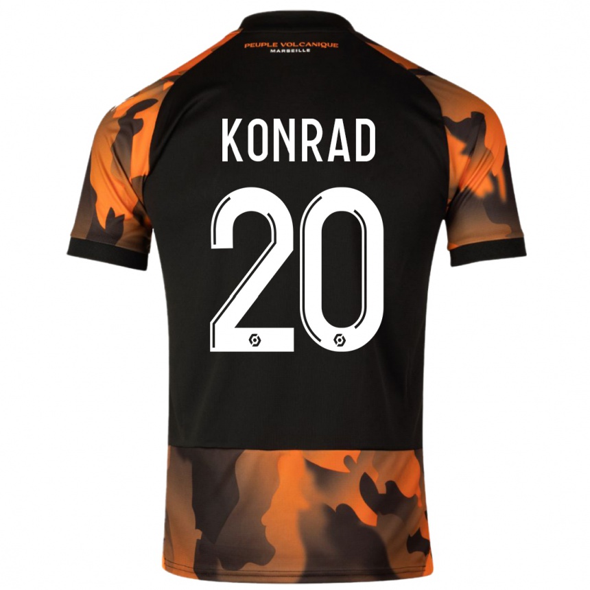 Vaikiškas Konrad De La Fuente #20 Juoda Oranžinė Trečias Marškinėliai 2023/24 T-Shirt