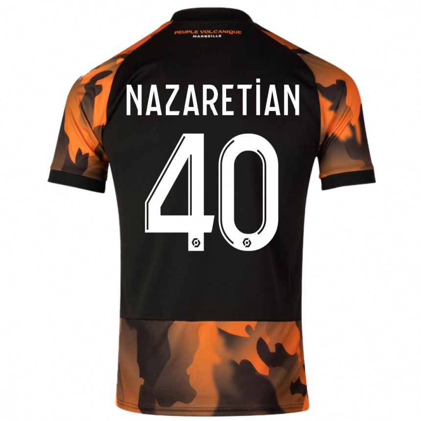 Vaikiškas Manuel Nazaretian #40 Juoda Oranžinė Trečias Marškinėliai 2023/24 T-Shirt