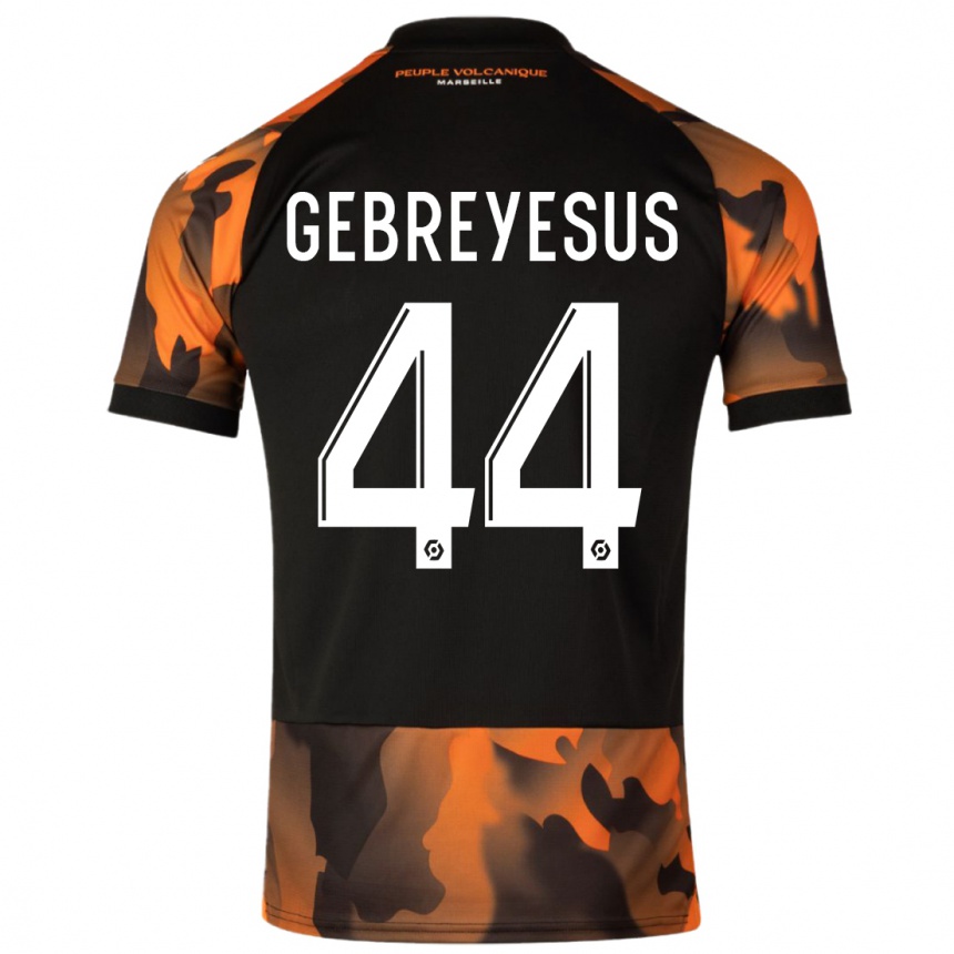 Vaikiškas Esey Gebreyesus #44 Juoda Oranžinė Trečias Marškinėliai 2023/24 T-Shirt