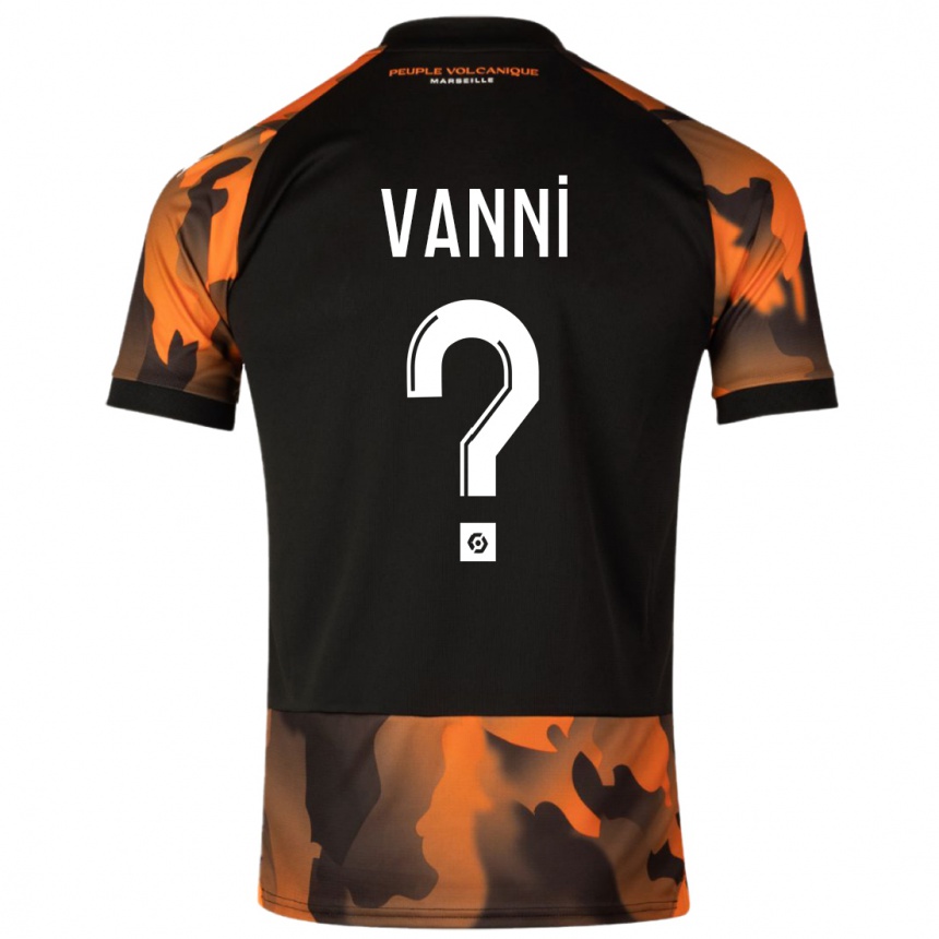 Vaikiškas Fabio Vanni #0 Juoda Oranžinė Trečias Marškinėliai 2023/24 T-Shirt