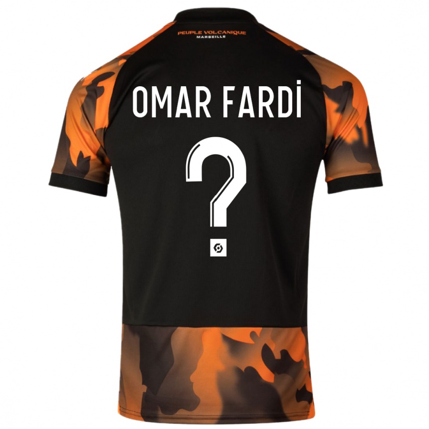 Vaikiškas El Omar Fardi #0 Juoda Oranžinė Trečias Marškinėliai 2023/24 T-Shirt