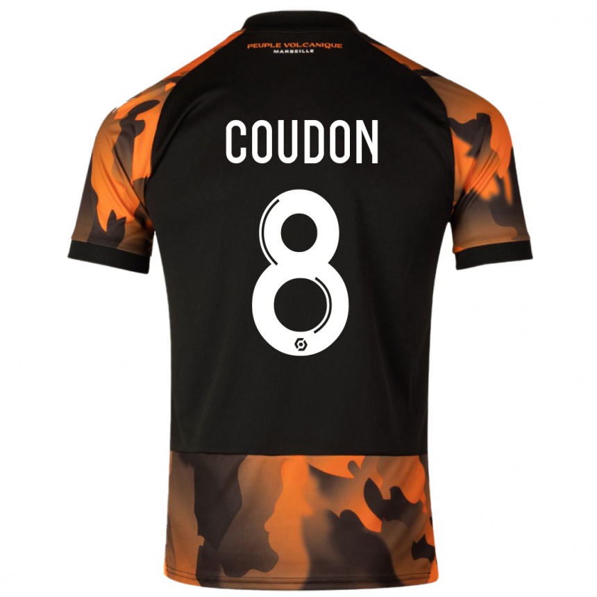 Vaikiškas Marine Coudon #8 Juoda Oranžinė Trečias Marškinėliai 2023/24 T-Shirt