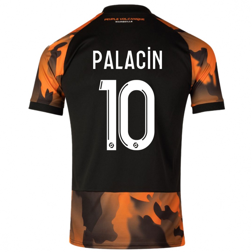 Vaikiškas Sara Palacin #10 Juoda Oranžinė Trečias Marškinėliai 2023/24 T-Shirt