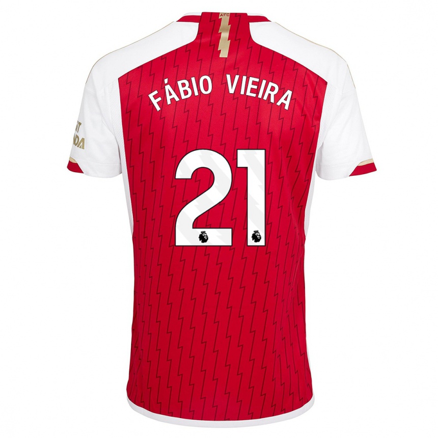 Vyrai Fabio Vieira #21 Raudona Namų Marškinėliai 2023/24 T-Shirt