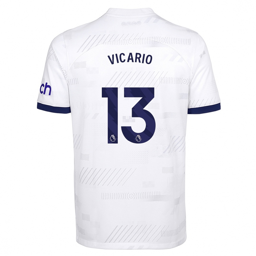 Vyrai Guglielmo Vicario #13 Baltas Namų Marškinėliai 2023/24 T-Shirt